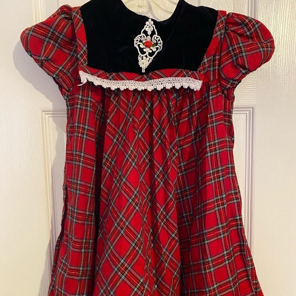 Plaid Pleated Holiday Dress - Picture 1 of 8